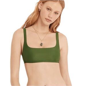 NWT J. Crew Heritage Scoopneck Bikini Top in Green